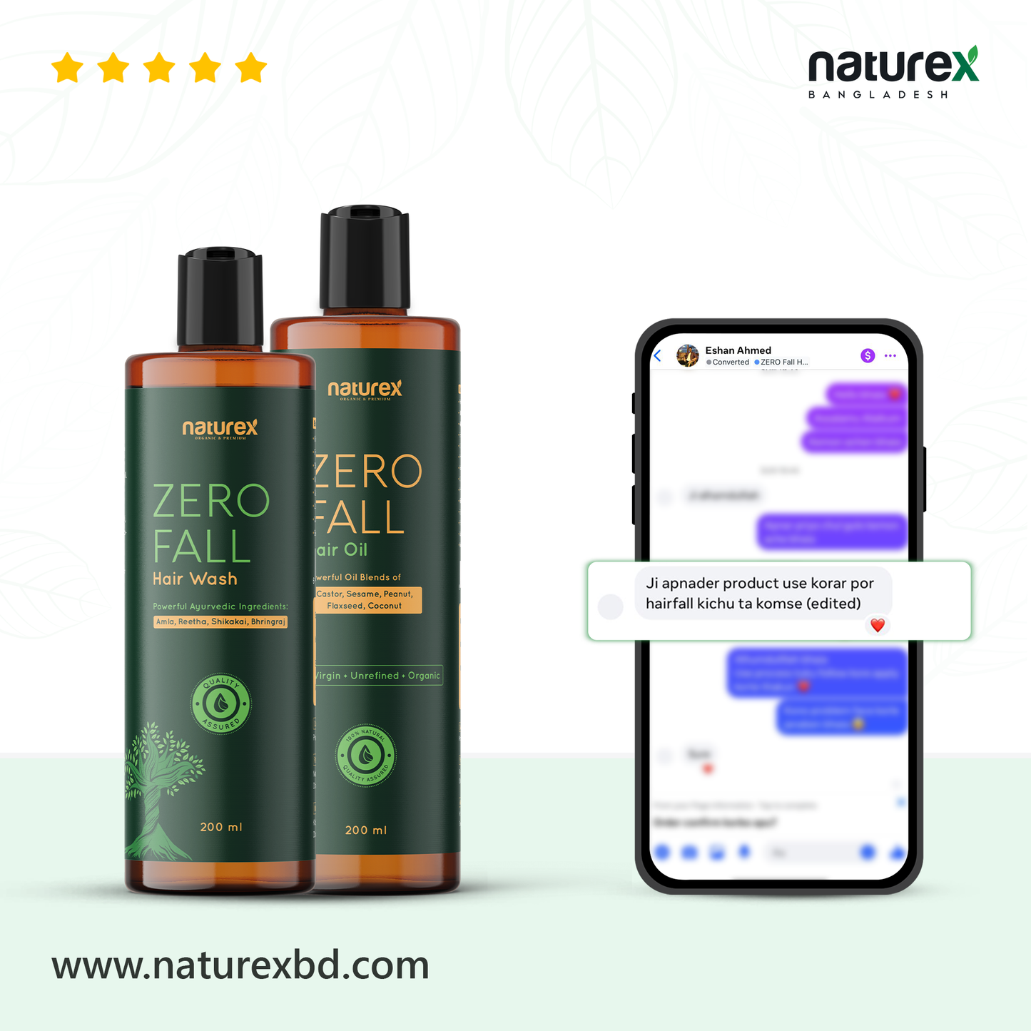 COMBO | ZERO Fall Hair Oil+Hair Wash | 100% Natural 🌱