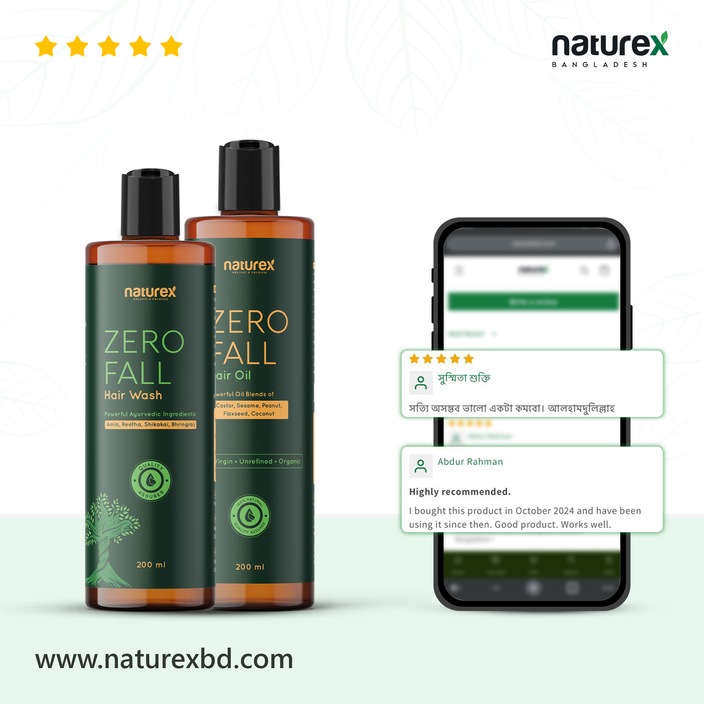 COMBO | ZERO Fall Hair Oil+Hair Wash | 100% Natural 🌱