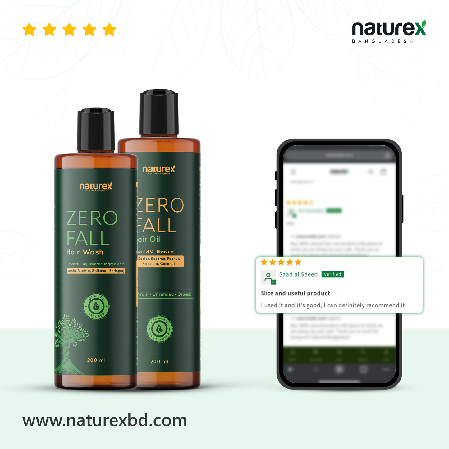 COMBO | ZERO Fall Hair Oil+Hair Wash | 100% Natural 🌱