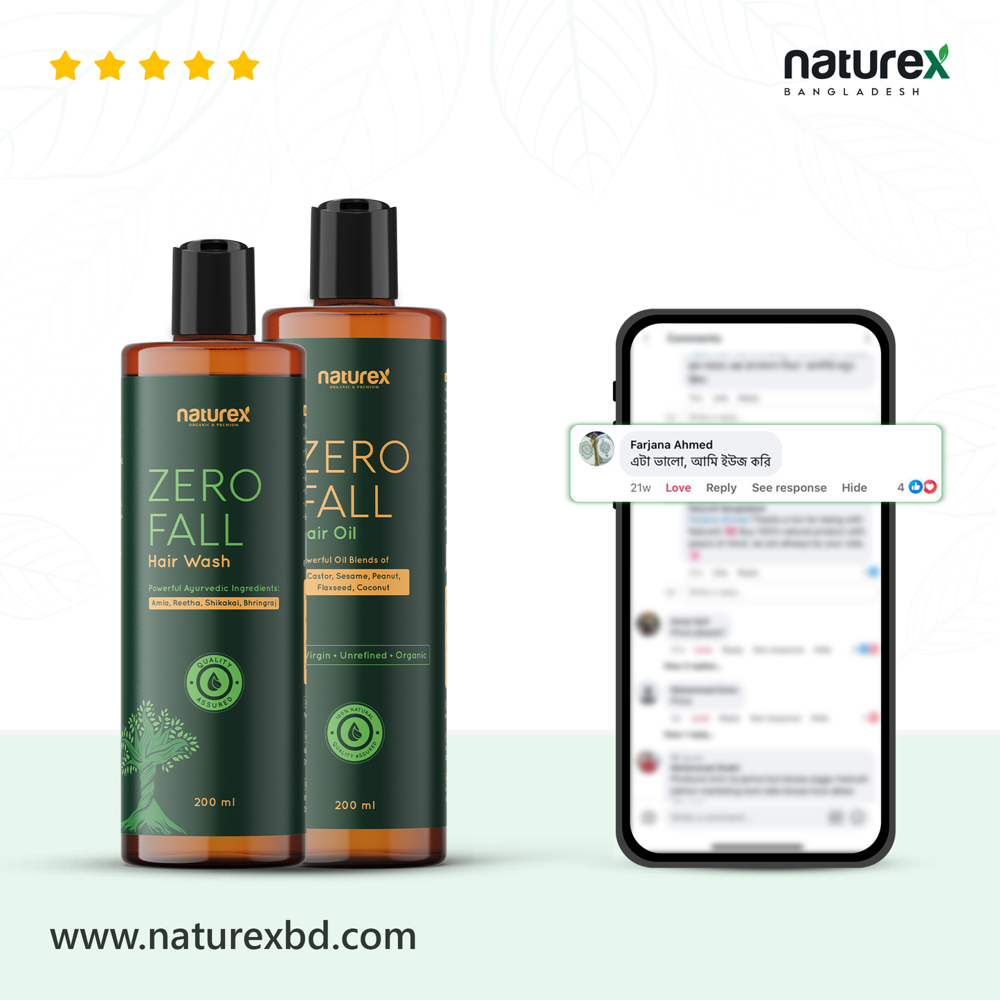 COMBO | ZERO Fall Hair Oil+Hair Wash | 100% Natural 🌱