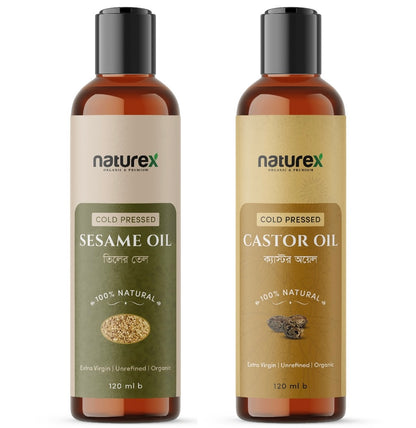 COMBO | Extra Virgin Castor Oil & Sesame Oil-240ml-100% Natural 🌱